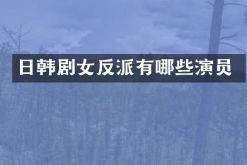 日韩剧女反派有哪些演员