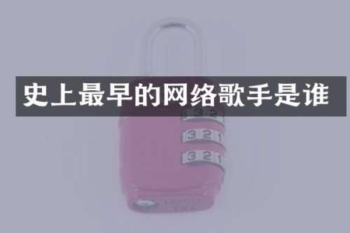 史上最早的网络歌手是谁