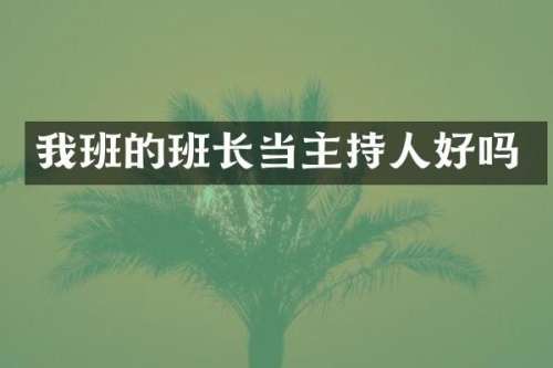 我班的班长当主持人好吗