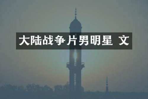 大陆战争片男明星 文