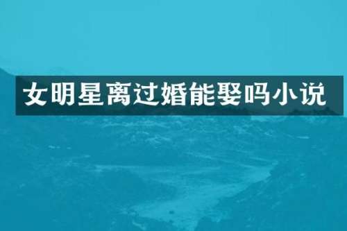 女明星离过婚能娶吗小说