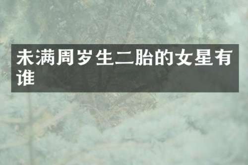 未满周岁生二胎的女星有谁
