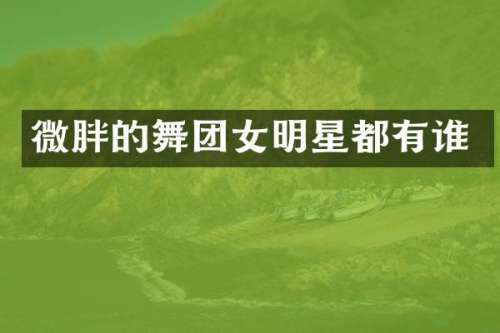 微胖的舞团女明星都有谁