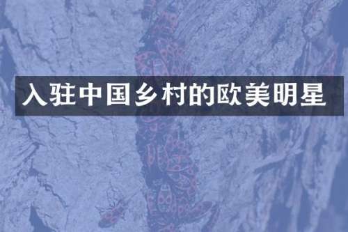 入驻中国乡村的欧美明星