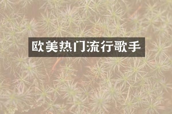 欧美热门流行歌手