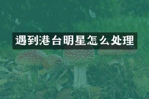 遇到港台明星怎么处理