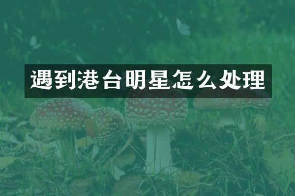 遇到港台明星怎么处理