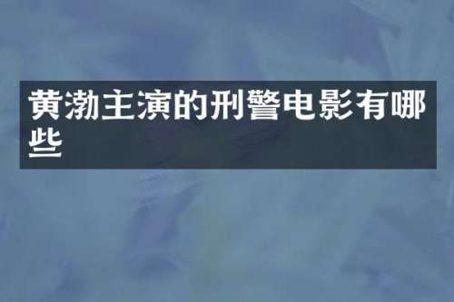 黄渤主演的刑警电影有哪些