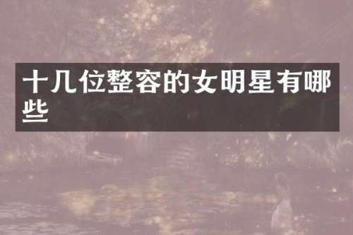 十几位整容的女明星有哪些