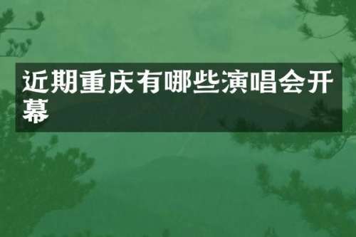 近期重庆有哪些演唱会开幕