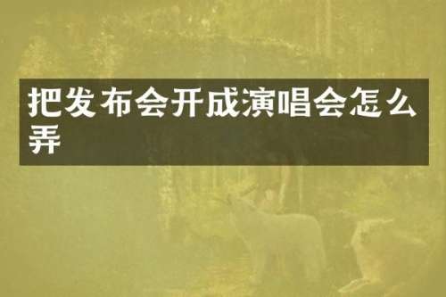 把发布会开成演唱会怎么弄