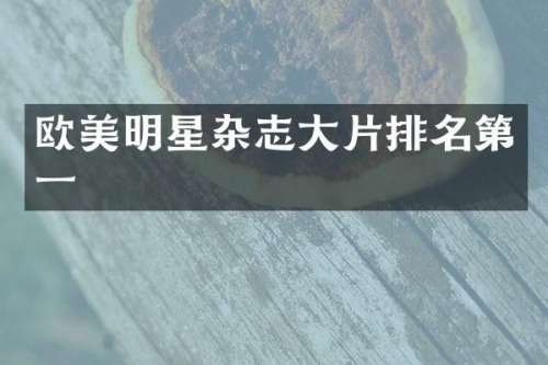 欧美明星杂志大片排名第一
