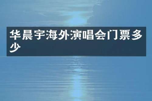 华晨宇海外演唱会门票多少