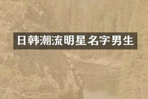 日韩潮流明星名字男生