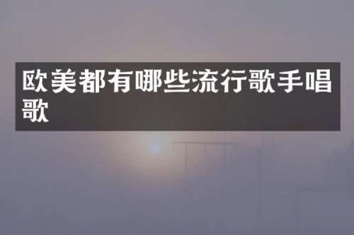 欧美都有哪些流行歌手唱歌