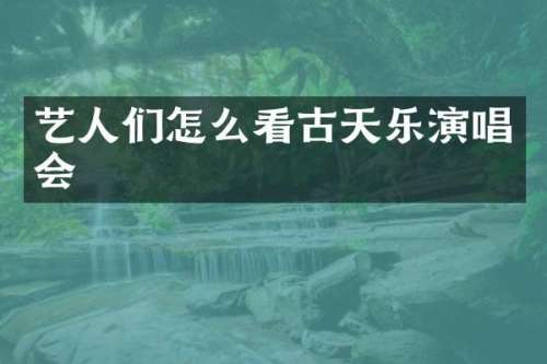 艺人们怎么看古天乐演唱会