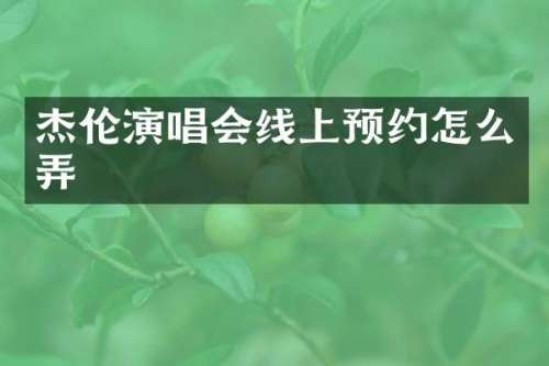 杰伦演唱会线上预约怎么弄