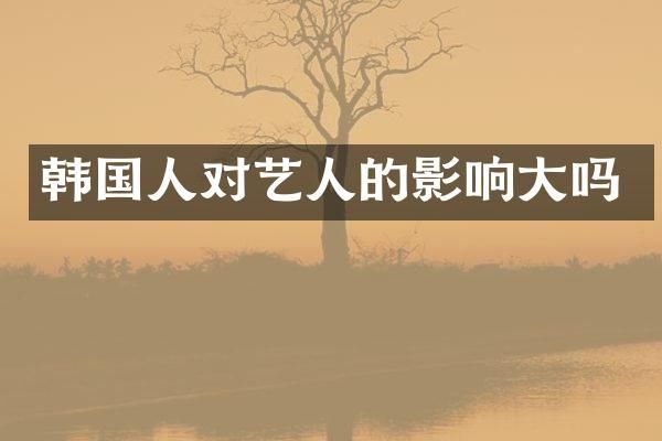 韩国人对艺人的影响大吗