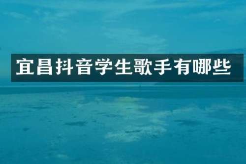 宜昌抖音学生歌手有哪些