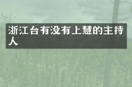 浙江台有没有上慧的主持人