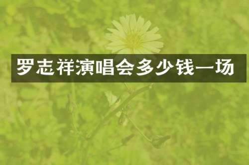 罗志祥演唱会多少钱一场