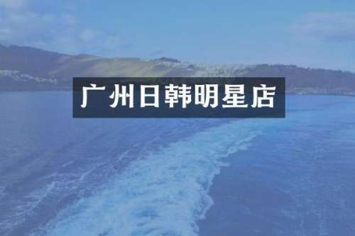 广州日韩明星店