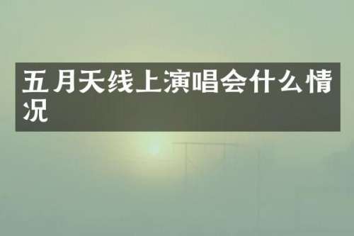 五月天线上演唱会什么情况