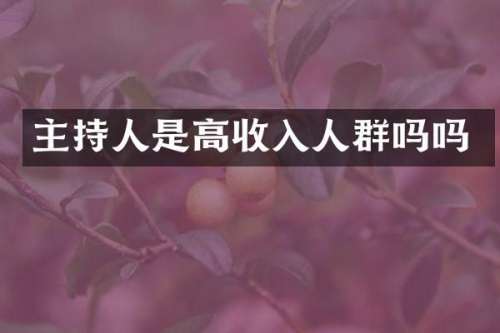 主持人是高收入人群吗吗