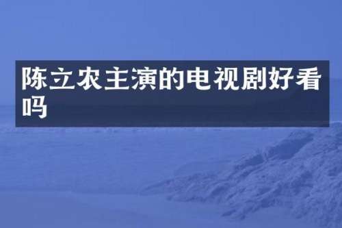 陈立农主演的电视剧好看吗
