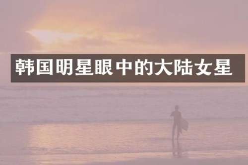 韩国明星眼中的大陆女星