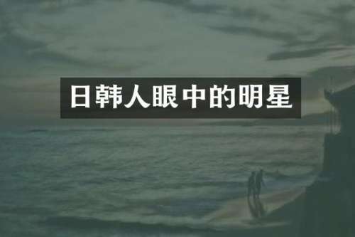 日韩人眼中的明星