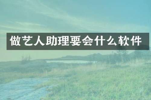 做艺人助理要会什么软件