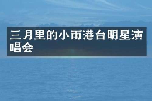 三月里的小雨港台明星演唱会