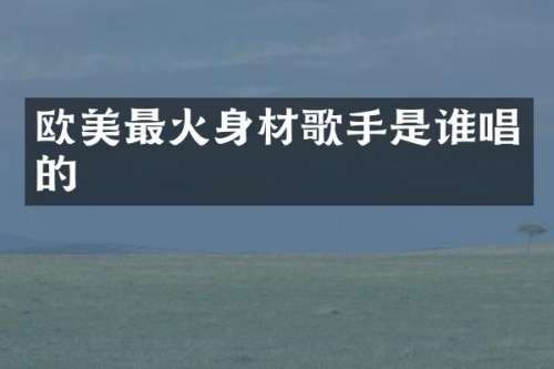 欧美最火身材歌手是谁唱的