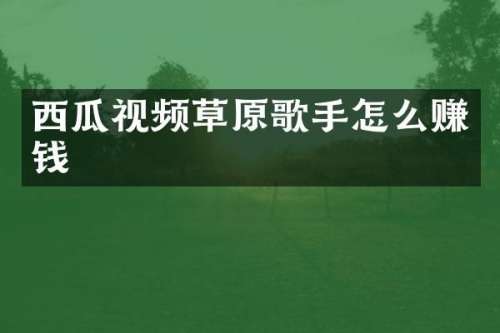 西瓜视频草原歌手怎么赚钱