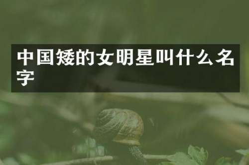 中国矮的女明星叫什么名字