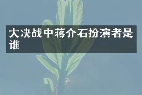 大决战中蒋介石扮演者是谁