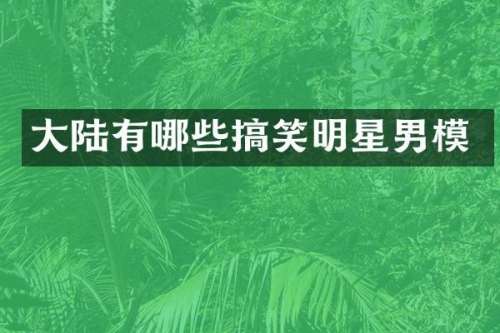 大陆有哪些搞笑明星男模