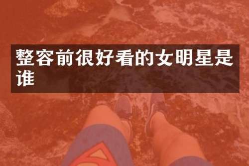 整容前很好看的女明星是谁