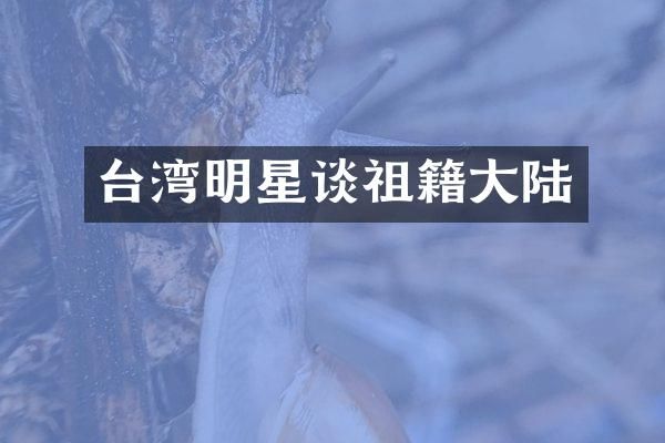 台湾明星谈祖籍大陆