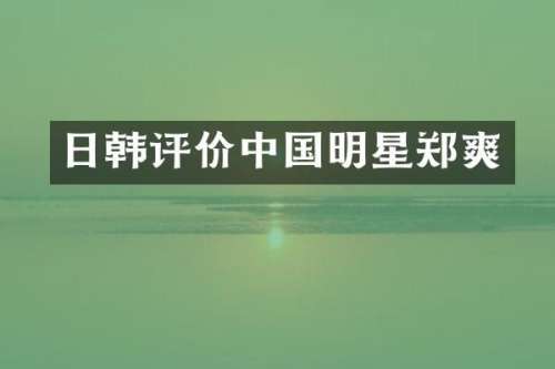 日韩评价中国明星郑爽