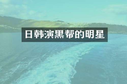日韩演黑帮的明星