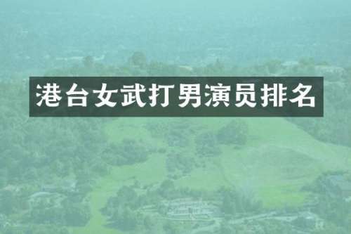 港台女武打男演员排名
