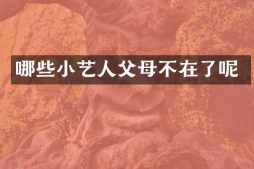 哪些小艺人父母不在了呢