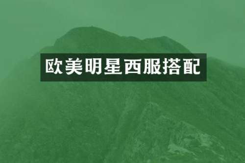 欧美明星西服搭配