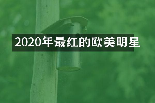 2020年最红的欧美明星