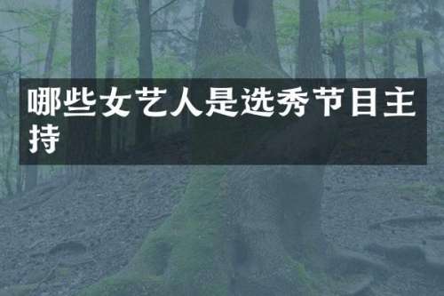 哪些女艺人是选秀节目主持