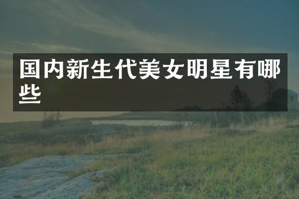 国内新生代明星有哪些