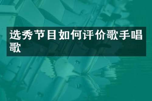 选秀节目如何评价歌手唱歌