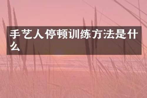 手艺人停顿训练方法是什么
